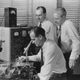 William Shockley, John Bardeen and Walter Brattain, inventors of the transistor, in 1947.